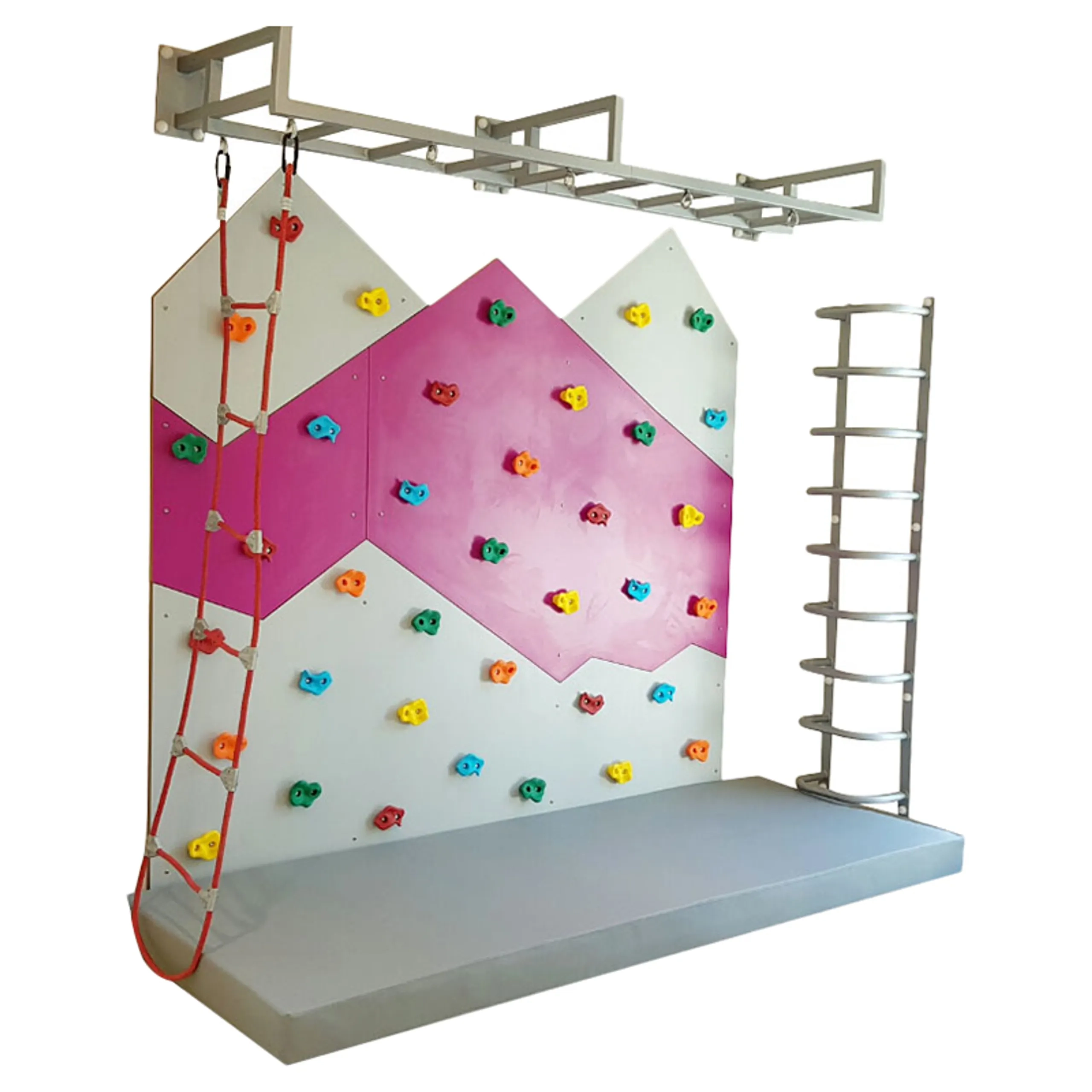 Rock Face Climbing Wall with Monkey Bars - 240 x 120 cm Suitable for 3 to 9 yrs