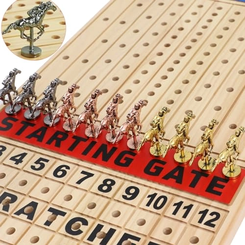 Horse Race Board Game - 11 Horses 4 Dice Solid Wood