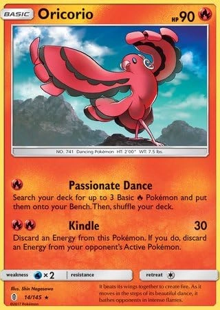 Pokémon Oricorio 14/145 - English 1pcs + Toploader