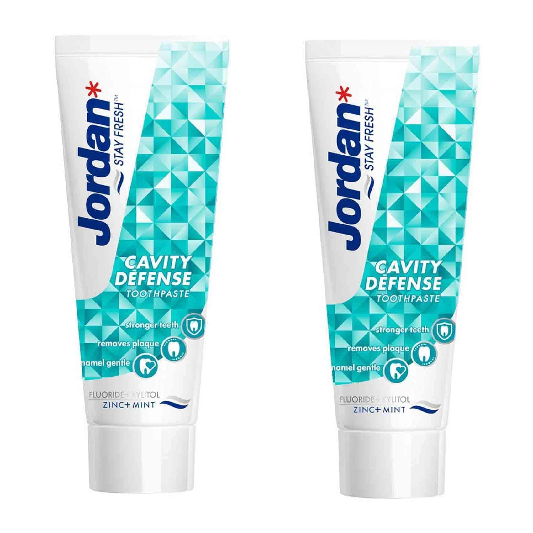 Jordan Cavity Defense Fluoride Toothpaste 75ml x2