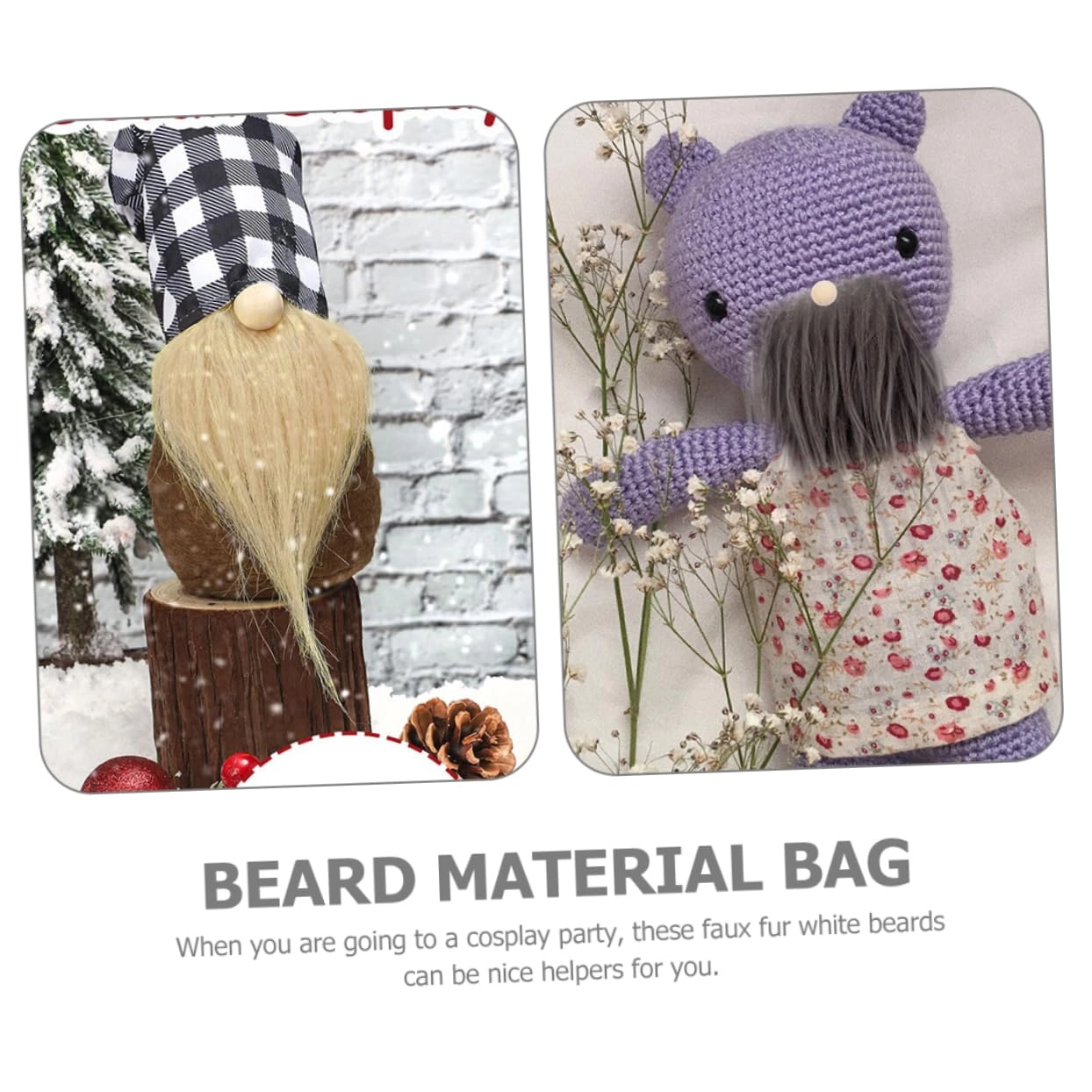 Faux Fur Beard - 18.00X9.00X0.50cm 12 Mens