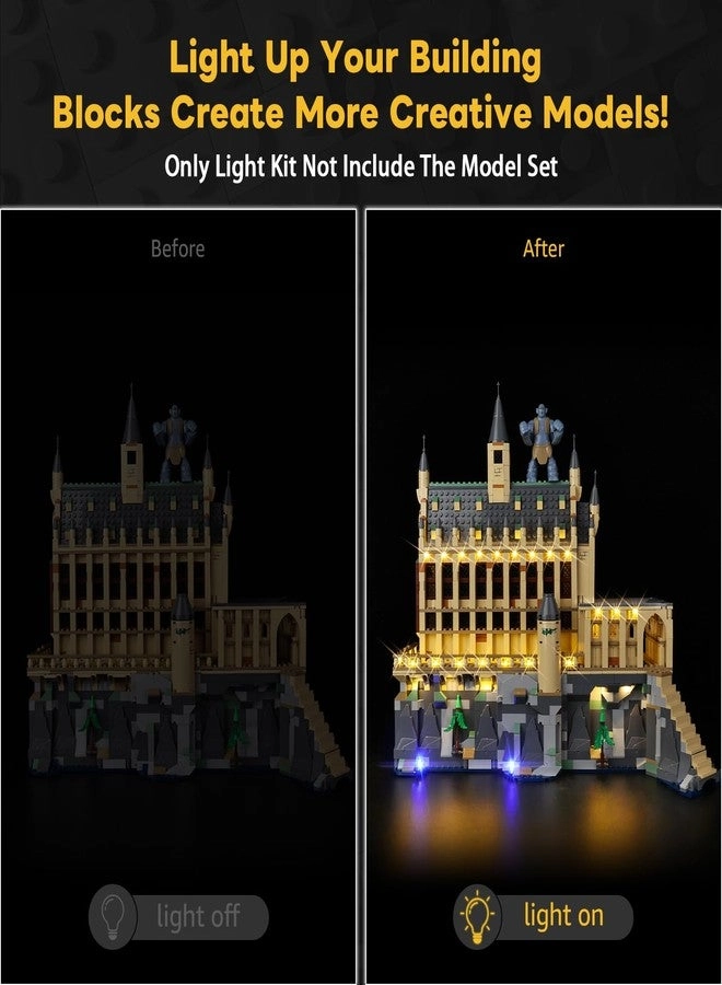 LED Light Kit - Compatible with Lego Hogwarts Castle The Great Hall 76435 Lights Only