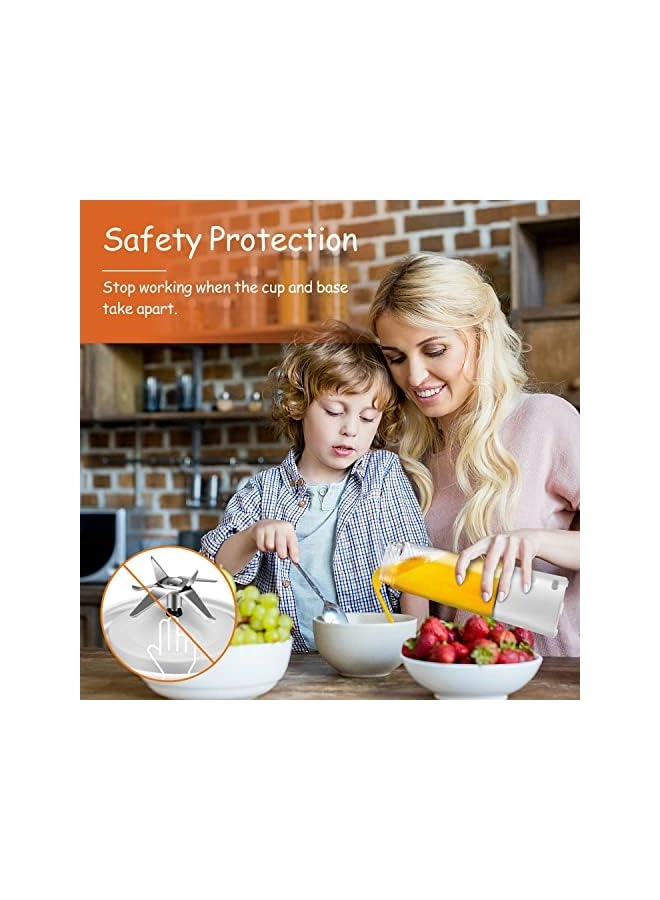 Mini Portable Blender - USB Rechargeable Six Blades Travel Lid