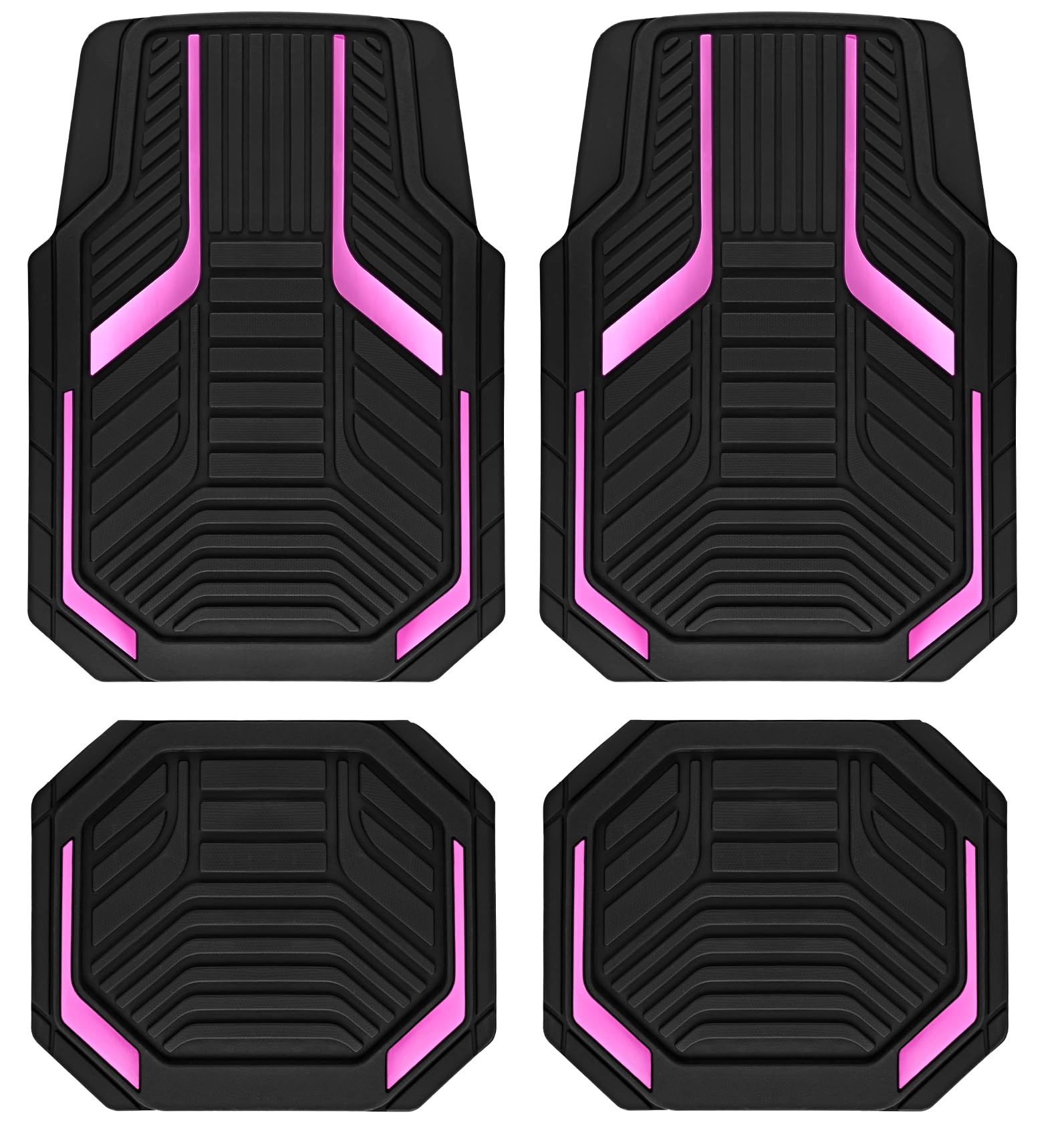 Heavy Duty Rubber Floor Mats - Pink Universal Fit