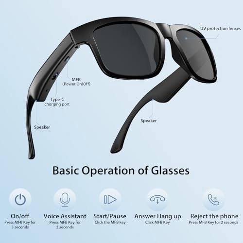 Bluetooth Glasses - Polarized UV400 Speakers