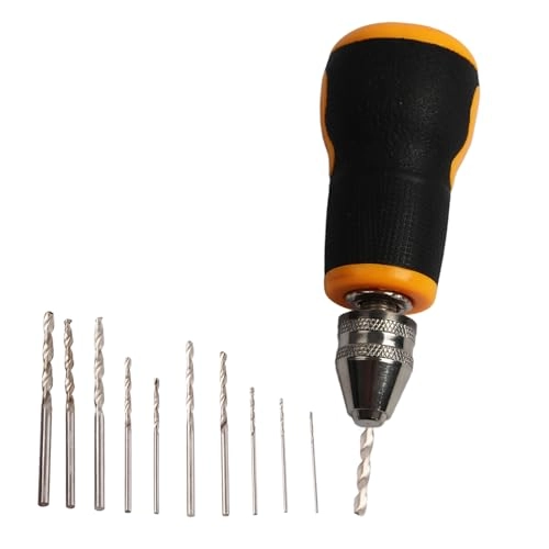 Portable Micro Hand Drill - 10 Twist Drill Bits 0.8-3.0mm