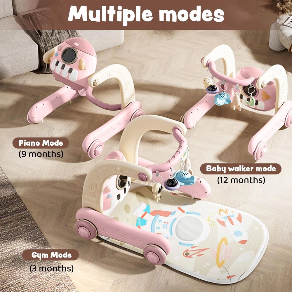4-In-1 Baby Musical Activity Walker - Convertible Play Gym 0-36 months