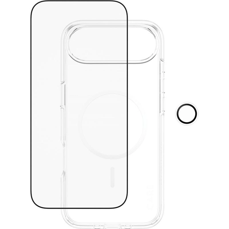 CARE MagSafe Case - 100% Recycled Plastic MagSafe + Ulta-Wide Fit Screen Protector - 60% Recycled Glass + Hoops Camera Lens Protector for iPhone 16 Plus