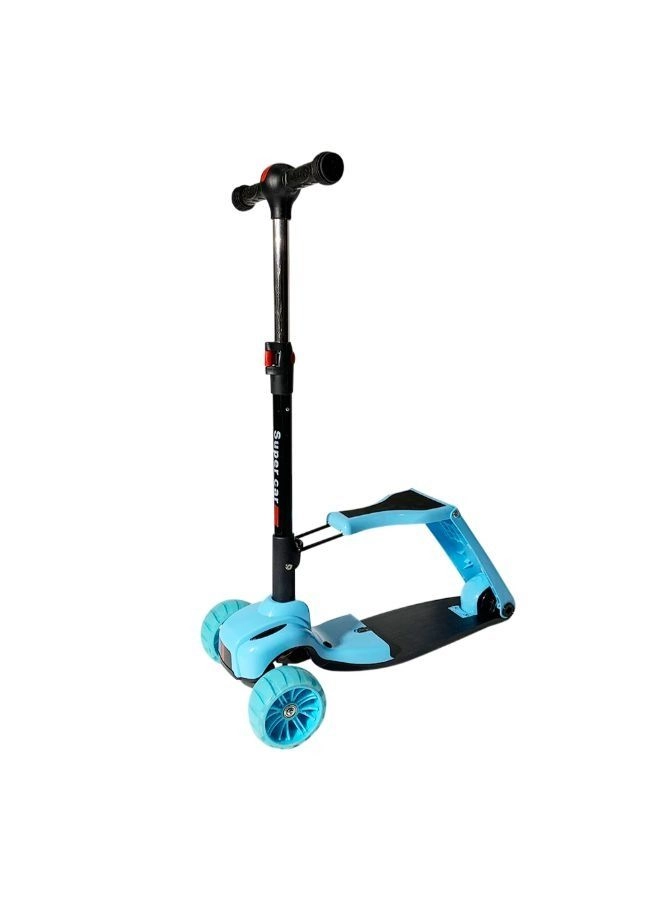 Folded Seat And Adjustable Handlebar 3-Wheel Kick Scooter – LED Foldable