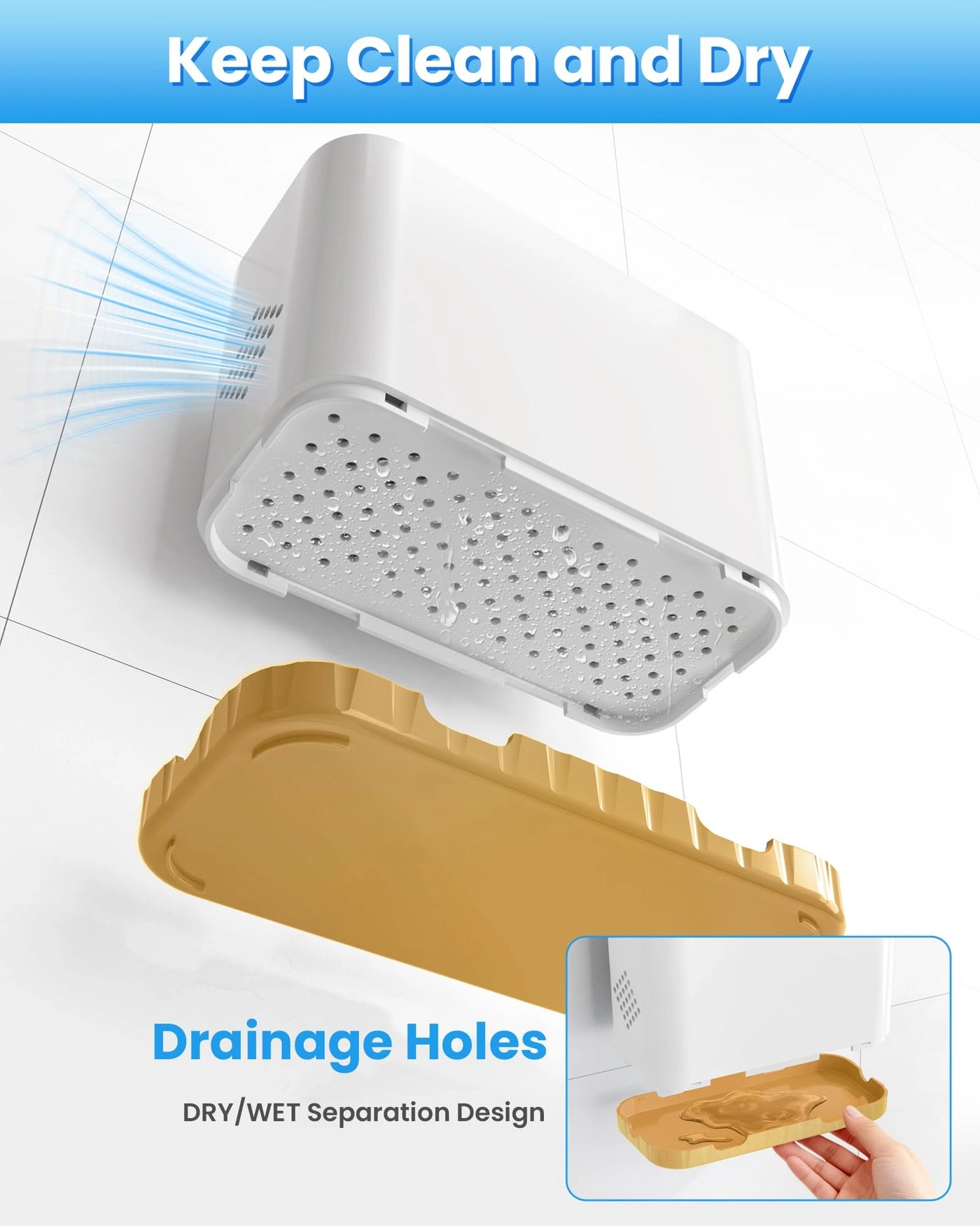 Toothbrush and Toothpaste Holders - Countertop Detachable 5 Slots