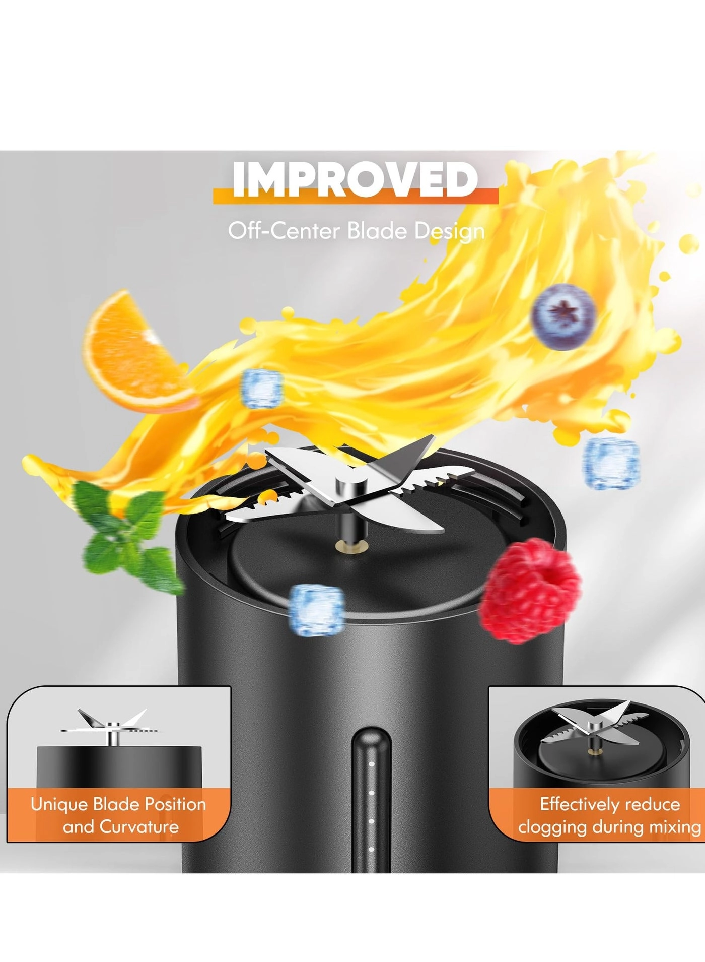 Portable Blender Smoothie Maker - Rechargeable Leakproof Lid Sip Spout