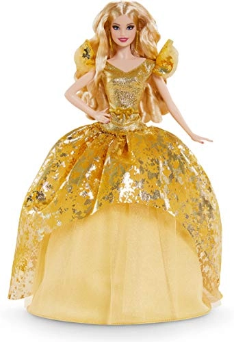 Barbie Signature 2020 Holiday Barbie - 12-inch Blonde Long Hair Golden Gown Ages 6+