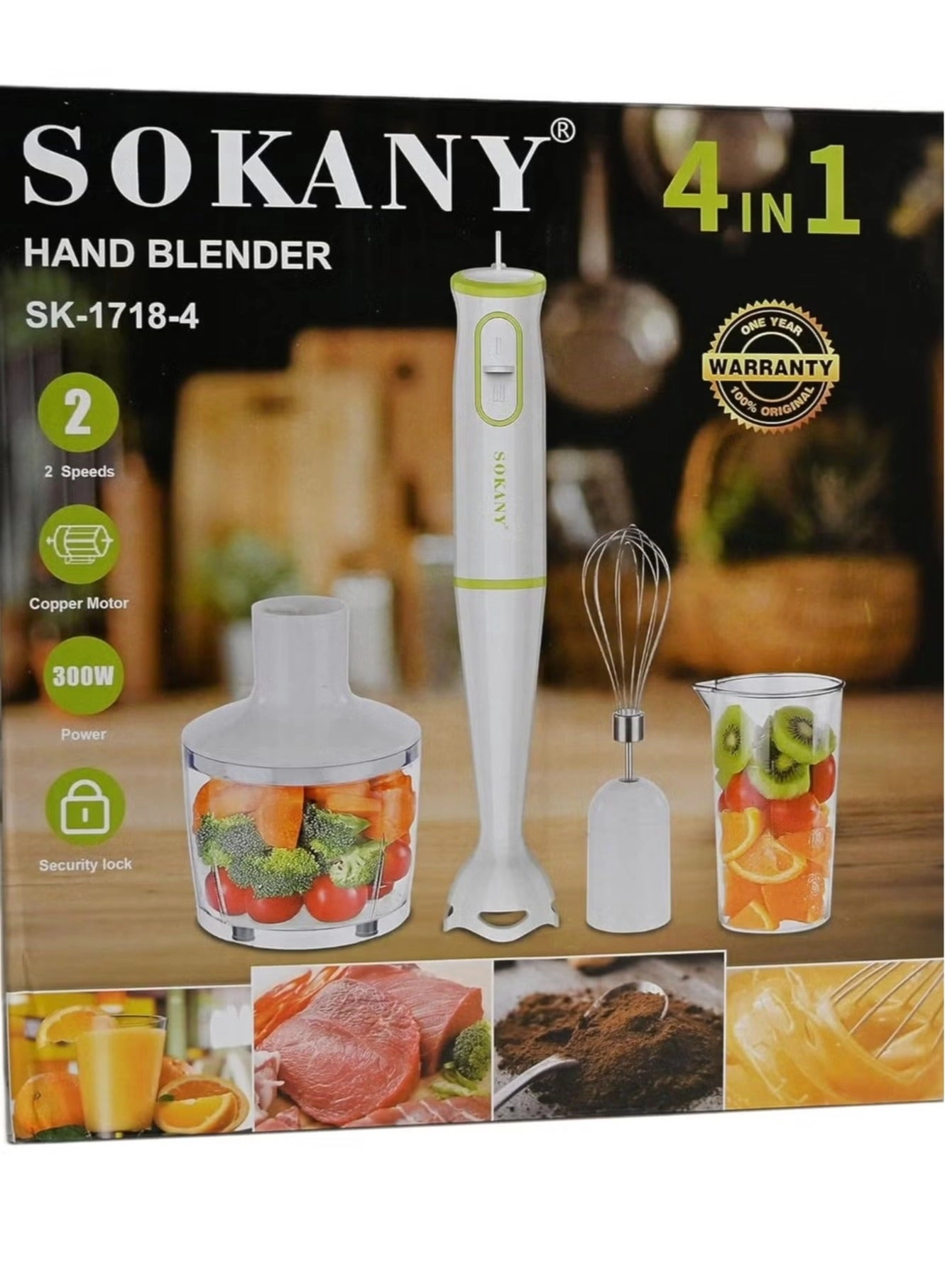 4-in-1 Portable Electric Juicer & Hand Stick Blender - Handheld Smoothie Maker Compact