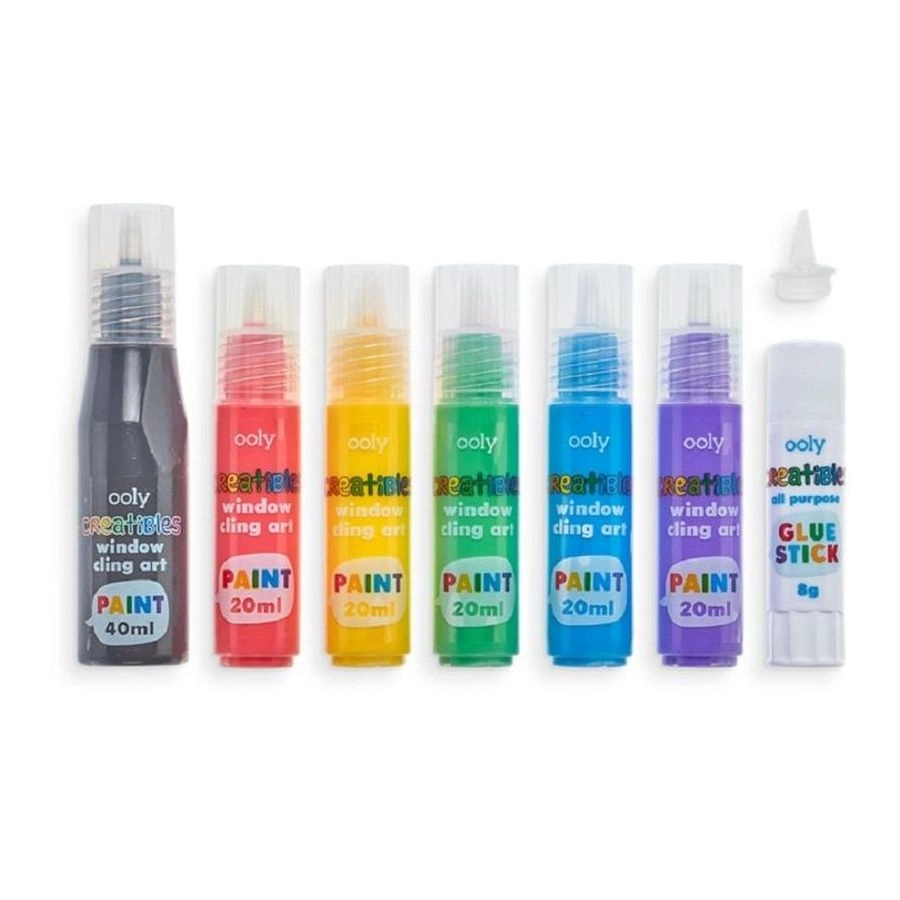 OOLY Creatibles Diy Window Cling Art Kit - Set of 7