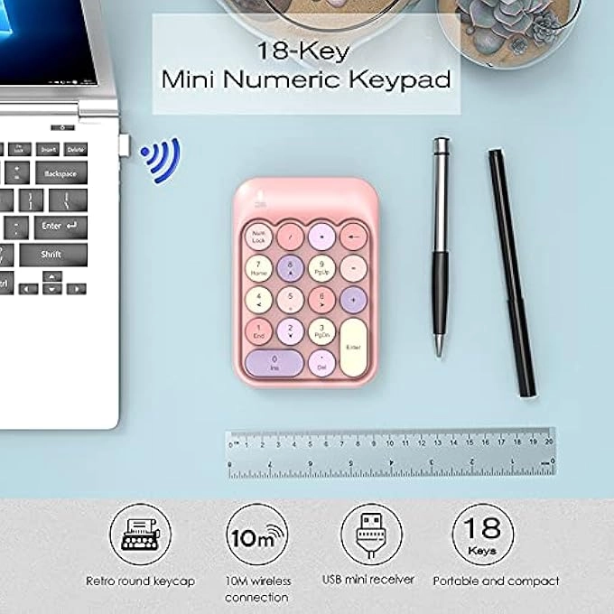 NUMERIC KEYPAD - 22 KEYS 2.4G WIRELESS USB RECEIVER