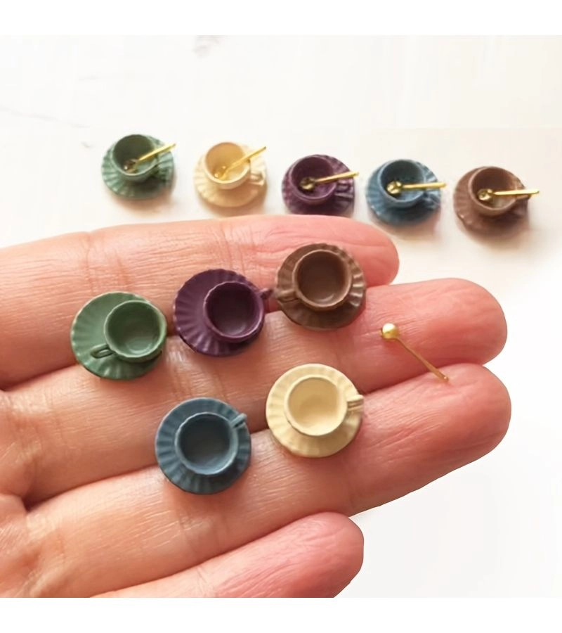 Generic Miniature Coffee Cup - 6 pcs - Elegant Purple