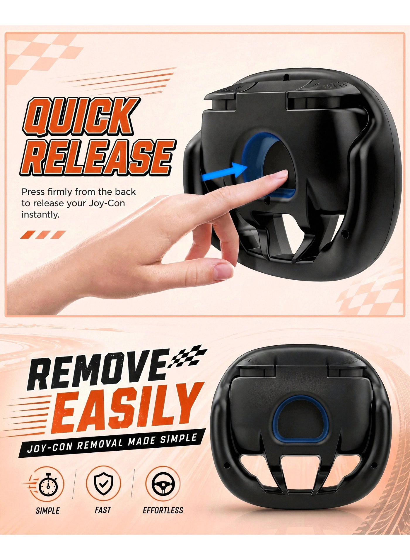 Steering Wheel Racing Wheel - Switch 2/Joy-Con