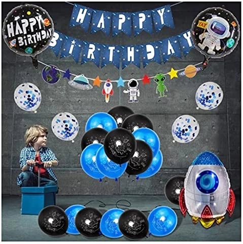 Astronaut Outer Space Party Balloons - Birthday Space Theme