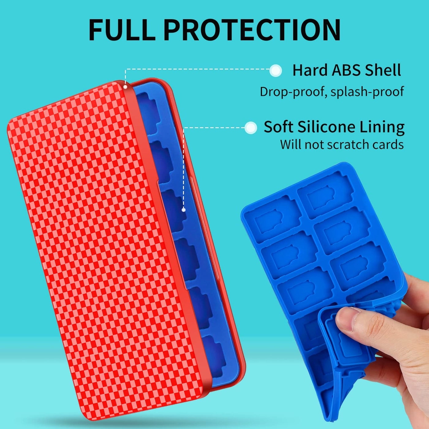 Switch Game Holder Case - 24 Cartridge Slots 24 Micro SD Card Storage Slim Portable