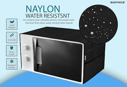 Microwave Oven Cover - 100 x 35 cm Black Nylon