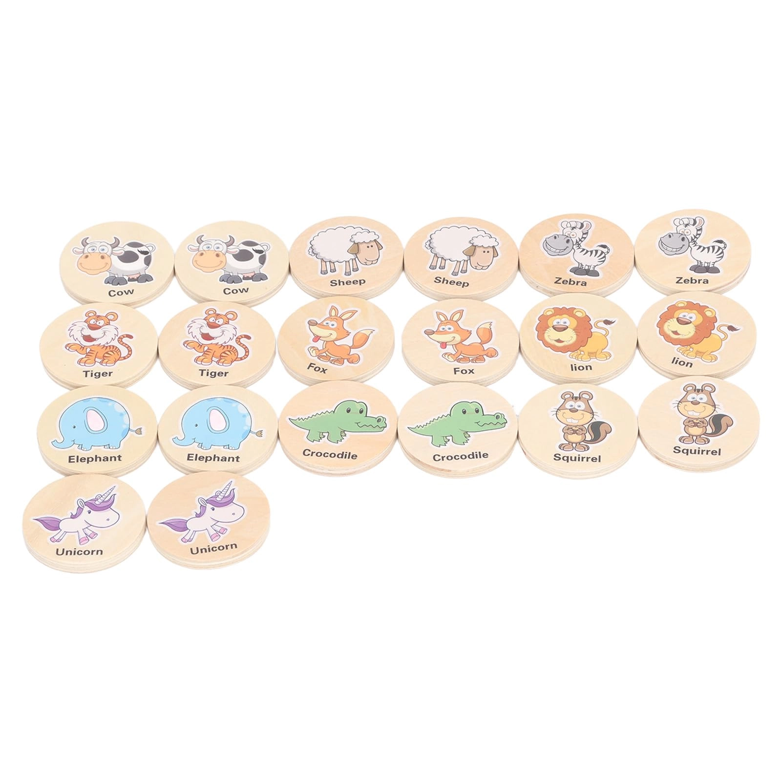 Keenso Match Memory Game - Wood Forest Animal