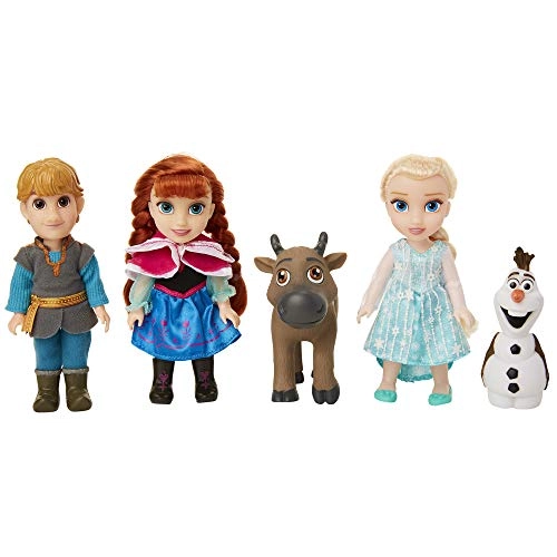 Elsa Doll - Petite 6 inches + Anna Doll + Kristoff Doll + Olaf Doll + Sven Doll Ages 3+