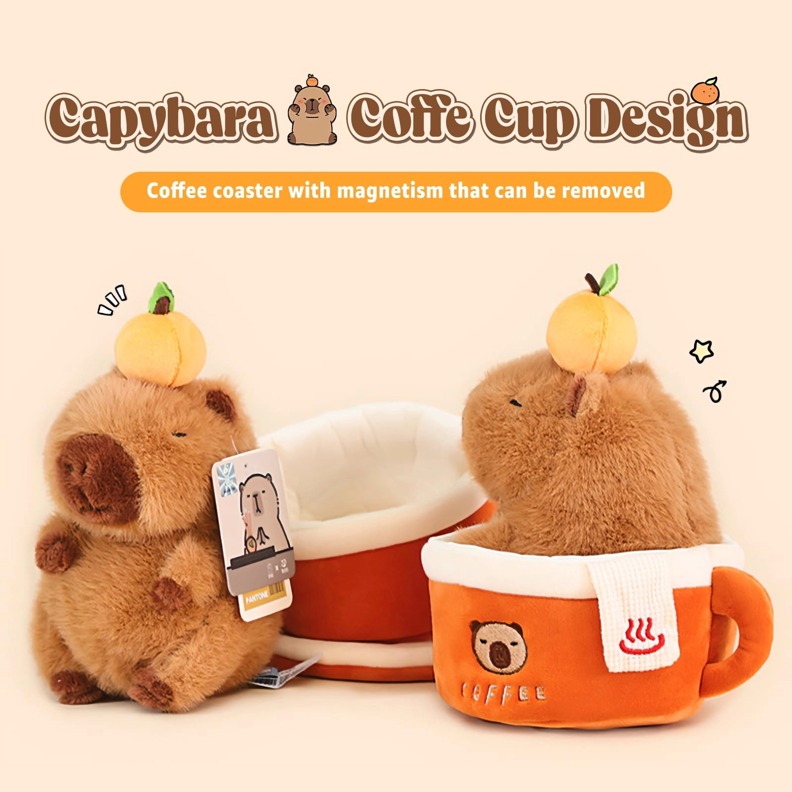 Capybara Plush - 9 inch Strawberry Hat