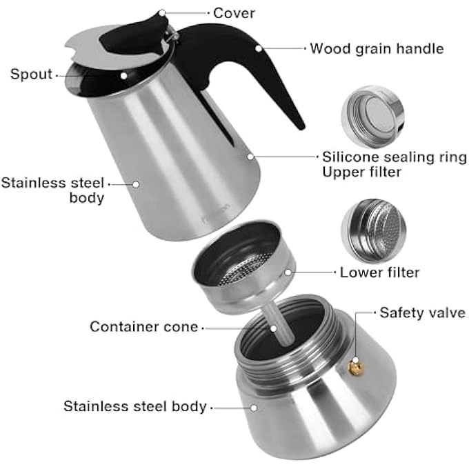 Moka Pot - 300Ml Stovetop Induction Compatible