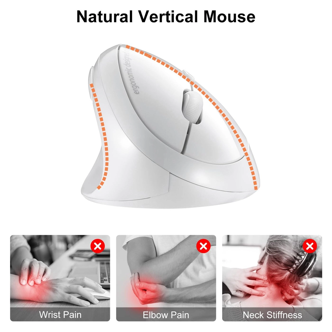 Left Hand Vertical Mouse - Wireless