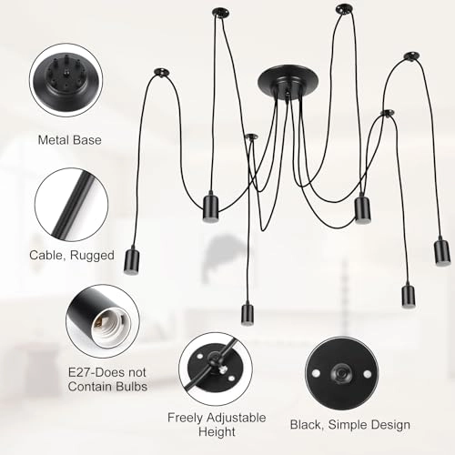 Spider Pendant Light - 4 Arms Colorful DIY Adjustable