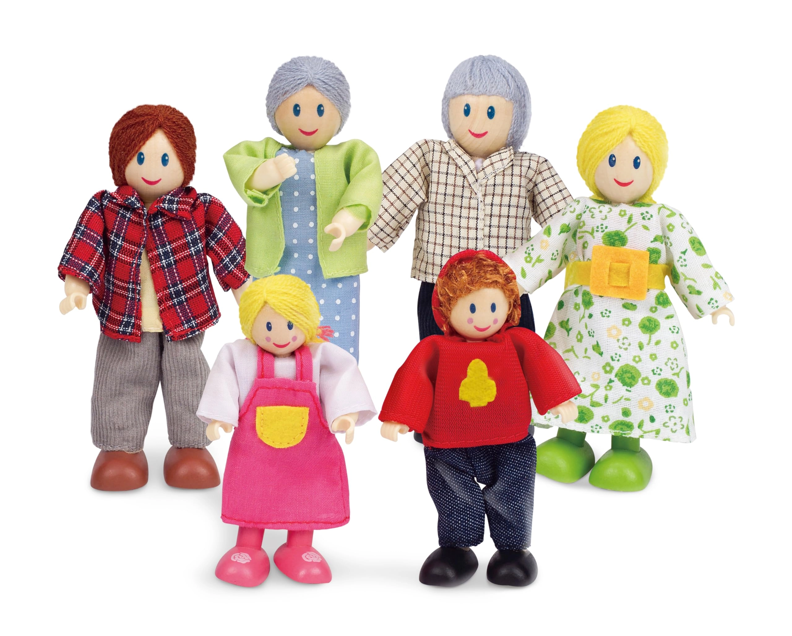 Hape Happy Family - 6 Pieces Wood Caucasian