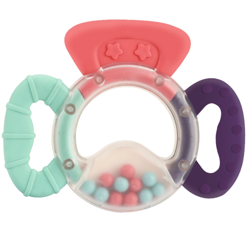 Silicone Baby Teether And Rattle Set