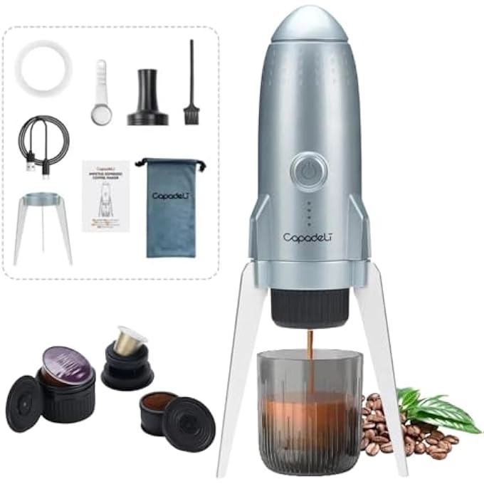 Portable Electric Coffee Brewer - Automatic Espresso Maker 95°C Extraction