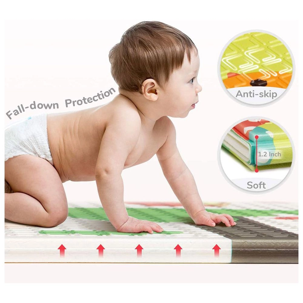 Reversible & Foldable Playmat - vibrant animal 0 month & above