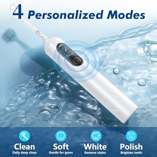 Sonic Electric Toothbrush - 6 Brush Heads 4 Modes Rechargeable