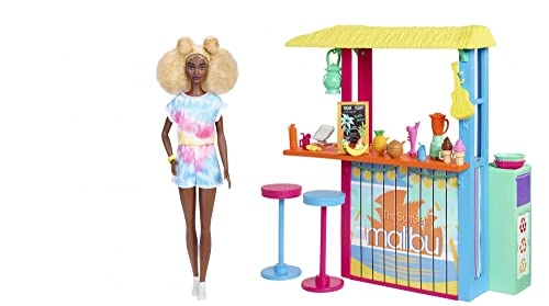 Fashion Doll - 12" Dark Hair & Skin + Beach Shack Playset - Over 18 Accessories