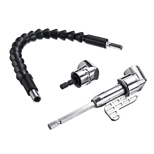 Right Angle Extension Driver - 1/4 Inch Hex Shank 105 Degree 300mm Flexible Shaft