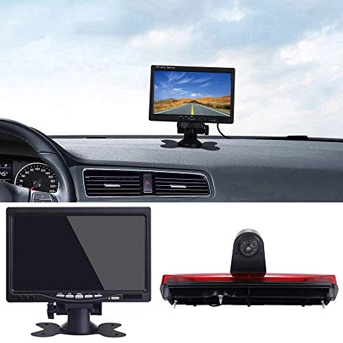 Rear View Mirror Monitor - 4.3 Inch Wired + Brake Light Camera - 1280 x 720 Night vision