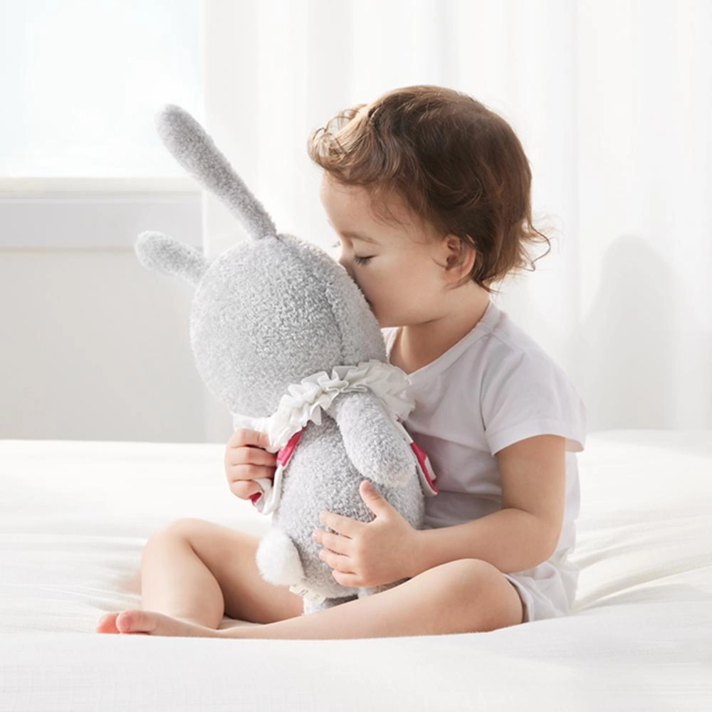 Rabbit Girl Plush Toy 9.1 cm - Grey pearl velvet