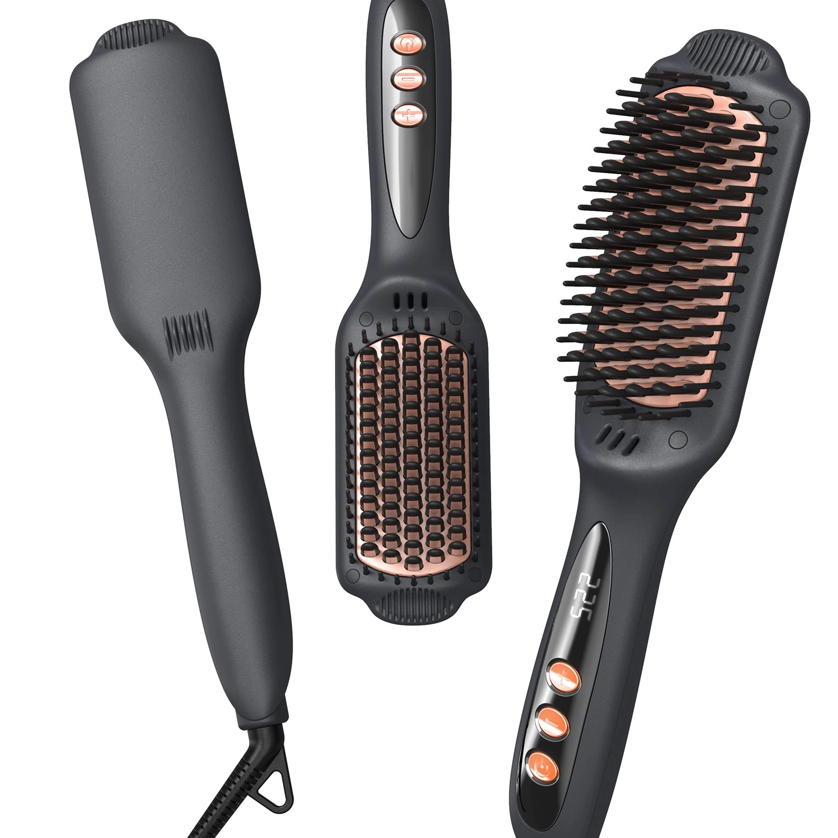 landot Hair Straighteners Brush - Ionic Ceramic Dual Voltage 12 Adjustable Heat Settings 120-230°C