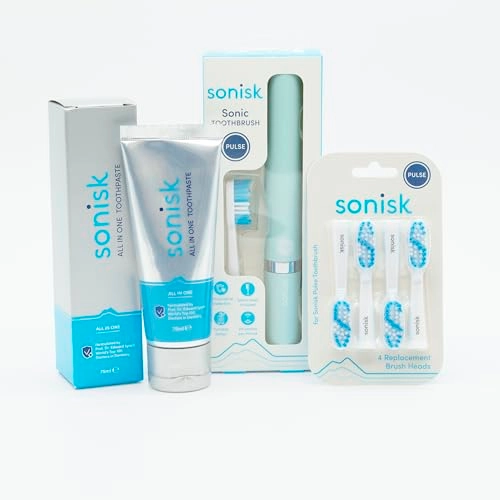 Pulse Electric Toothbrush - 31,000 strokes per minute + Replacement Heads - 4 + All-in-One Toothpaste