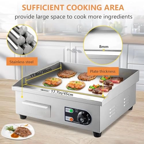 Commercial Electric Griddle - 2500W 451 x 300 mm