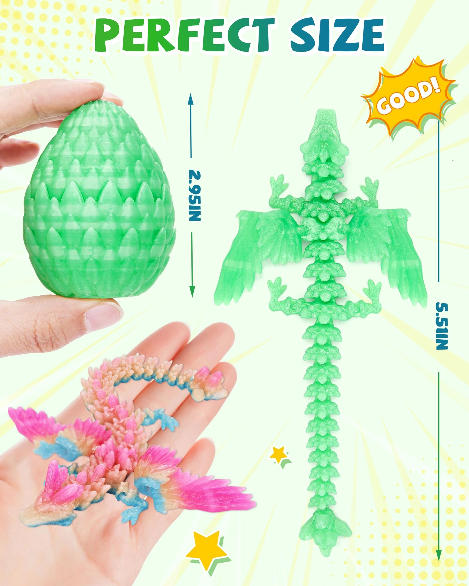 3D Printed Dragon - 4PCS Pack