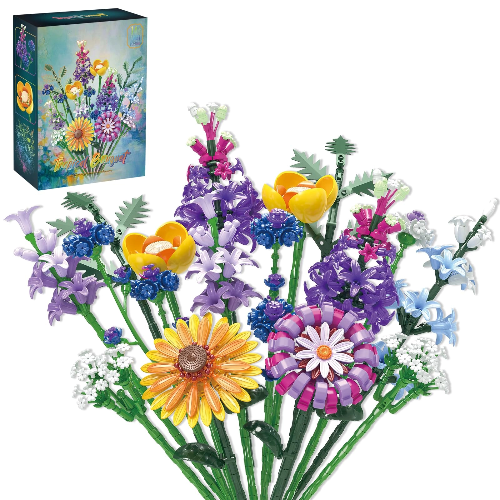 Mavo brix Flower Bouquet - Wildflower Building Set