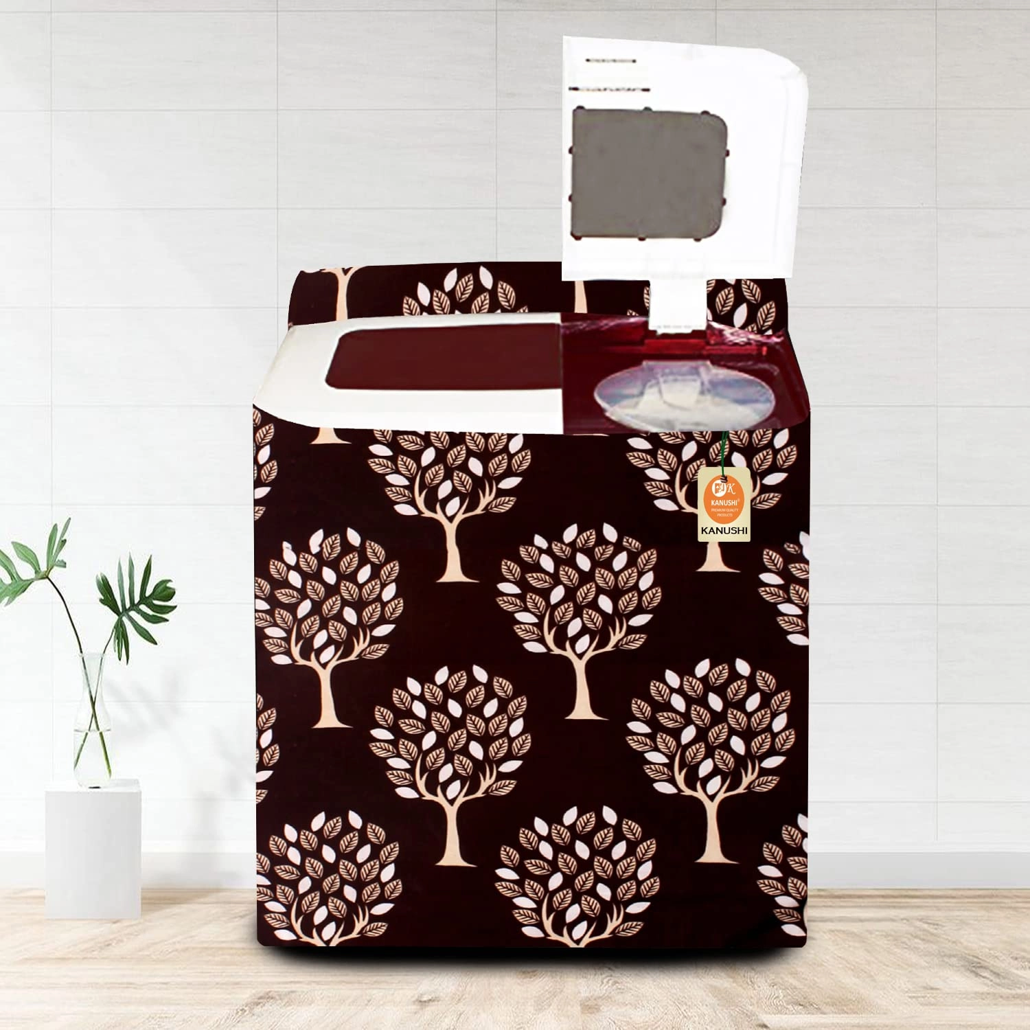 KANUSHI Washing Machine Cover - 6 kg 6.5 kg 7 kg 7.5 kg Brown