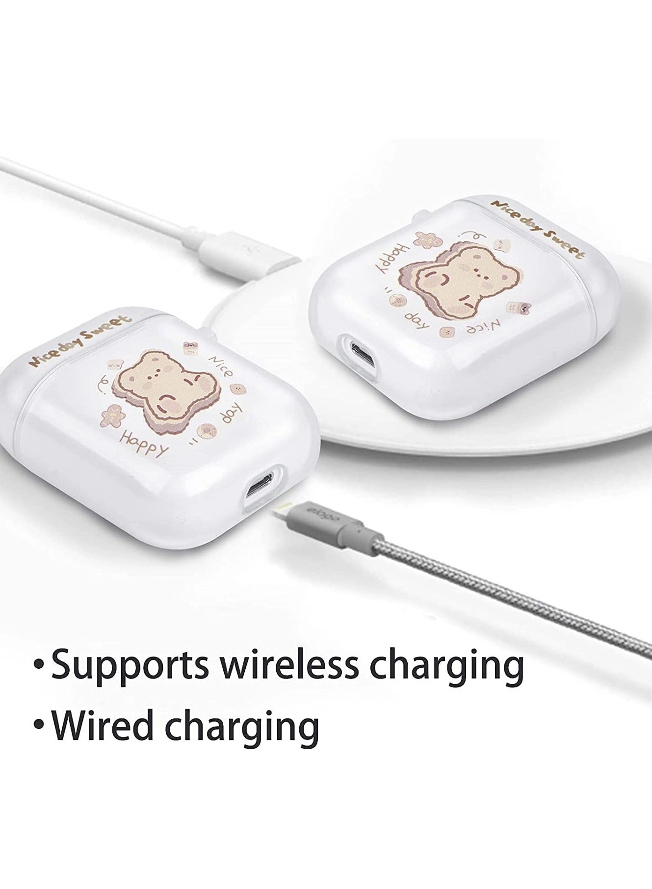 AirPods Case - Compatible with AirPods 1 & 2 Bear Keychain