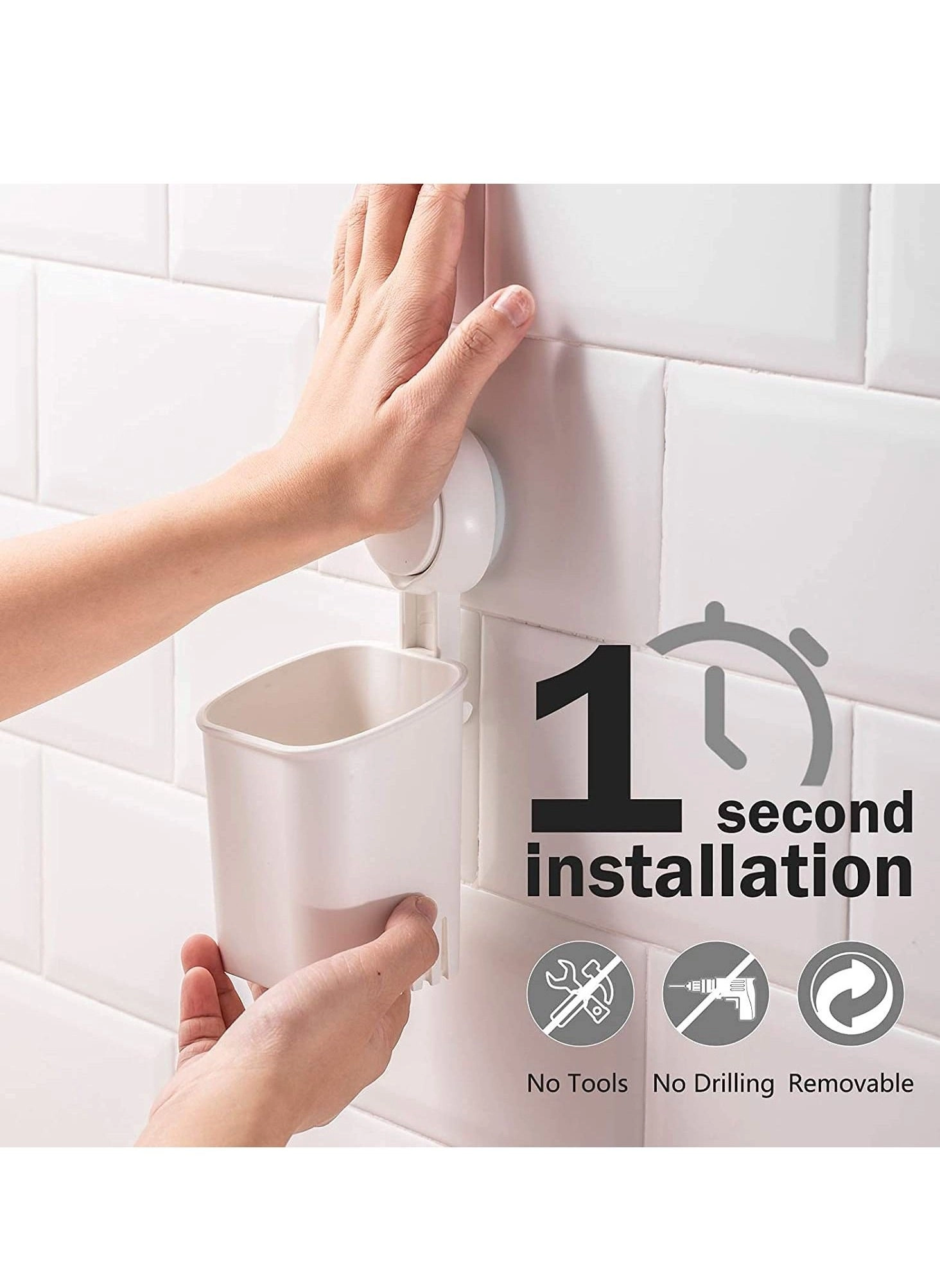 Wall Mount Toothbrush Holder - 3 Slots Wallmount / Countertop