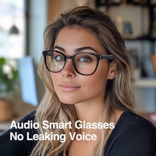 GT03 - Square-framed Black+Transparent Lens Bluetooth 5.0