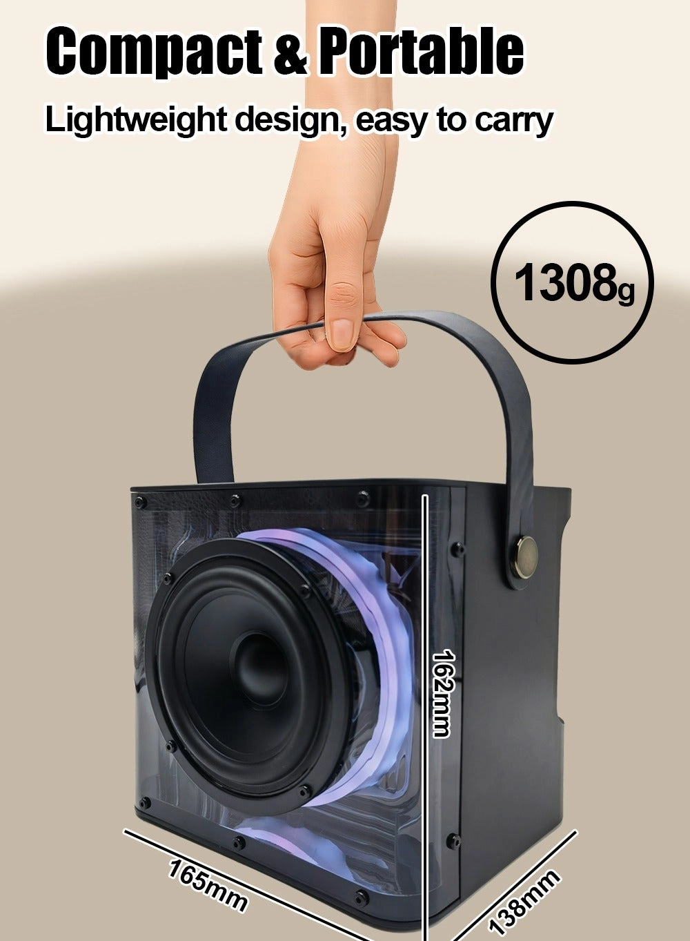 Portable Karaoke Machine - 2 wireless Bluetooth microphones