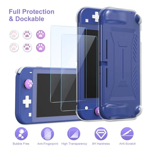 Switch Lite Carrying Case + Switch Game Case + Switch Lite Screen Protector + Switch Thumb Grips